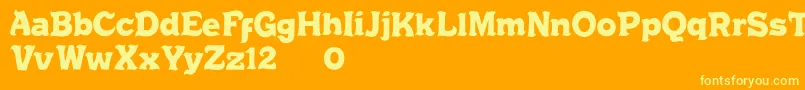 Chrusty Rock d Font – Yellow Fonts on Orange Background