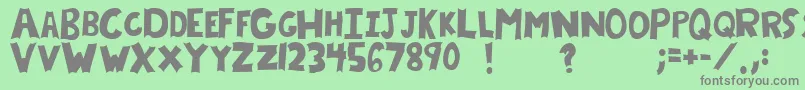 フォントCHRYF    – 緑の背景に灰色の文字