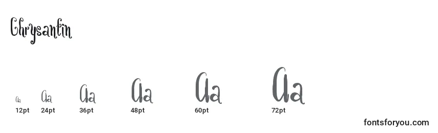 Chrysantin Font Sizes