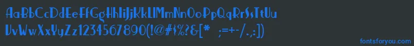 Nickerbockernf Font – Blue Fonts on Black Background