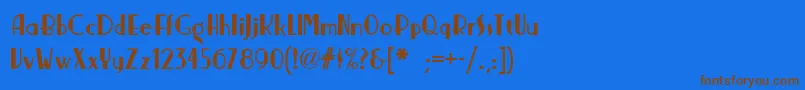 Nickerbockernf Font – Brown Fonts on Blue Background