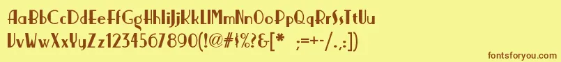 Nickerbockernf Font – Brown Fonts on Yellow Background