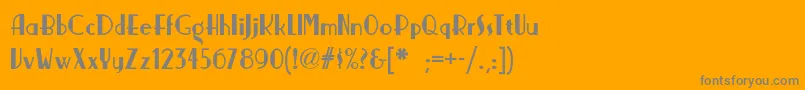 フォントNickerbockernf – オレンジの背景に灰色の文字