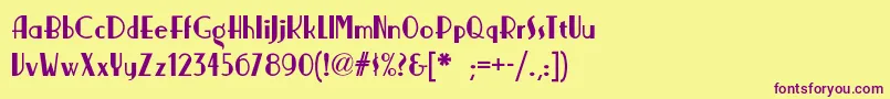 Nickerbockernf Font – Purple Fonts on Yellow Background