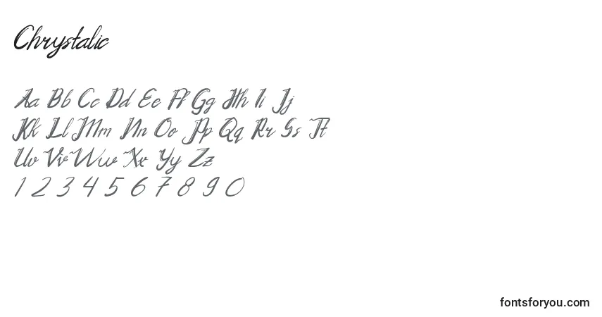Czcionka Chrystalic – alfabet, cyfry, specjalne znaki