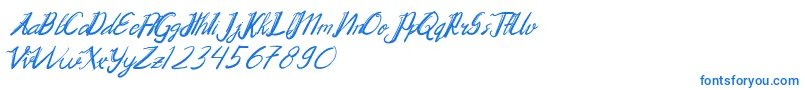 Chrystalic-Schriftart – Blaue Schriften auf weißem Hintergrund