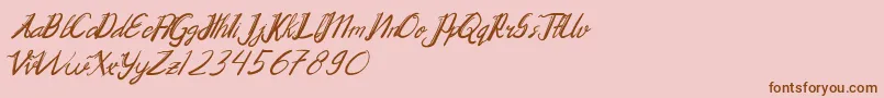 Chrystalic-Schriftart – Braune Schriften auf rosa Hintergrund