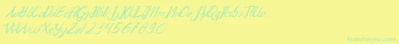 Chrystalic Font – Green Fonts on Yellow Background