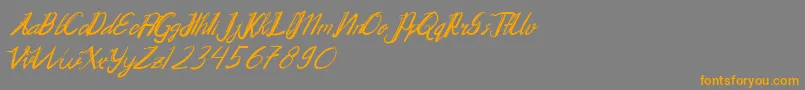 Chrystalic-Schriftart – Orangefarbene Schriften auf grauem Hintergrund