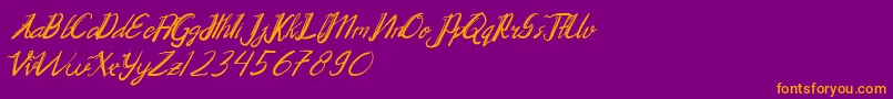 Chrystalic Font – Orange Fonts on Purple Background