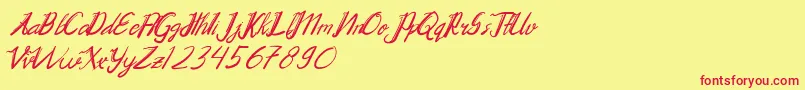 Chrystalic Font – Red Fonts on Yellow Background