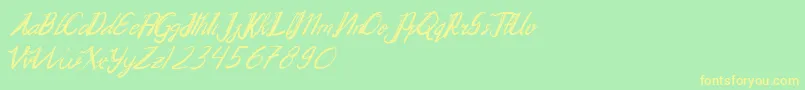 Chrystalic Font – Yellow Fonts on Green Background