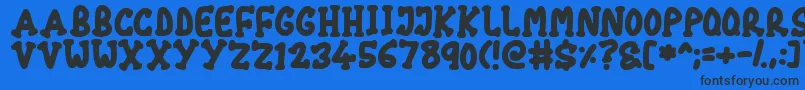 Chubby Font – Black Fonts on Blue Background