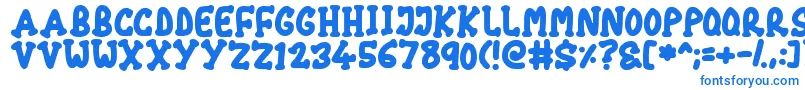 Chubby Font – Blue Fonts on White Background