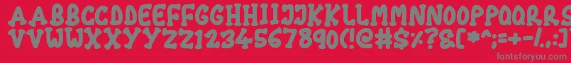 フォントChubby – 赤い背景に灰色の文字