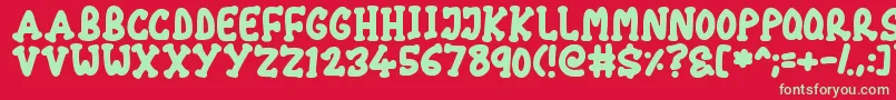 Chubby Font – Green Fonts on Red Background