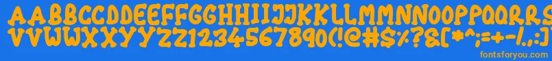 Chubby Font – Orange Fonts on Blue Background