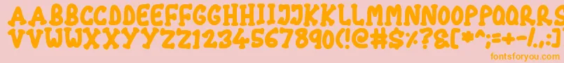 Police Chubby – polices orange sur fond rose