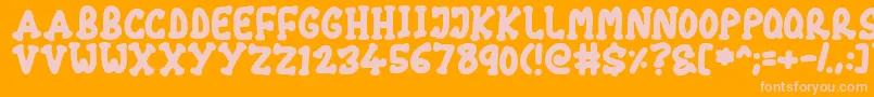 Chubby Font – Pink Fonts on Orange Background