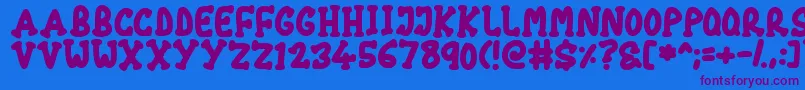 Chubby Font – Purple Fonts on Blue Background