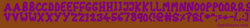 Chubby Font – Purple Fonts on Brown Background