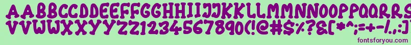 Chubby Font – Purple Fonts on Green Background