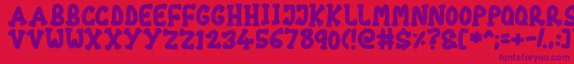 Chubby Font – Purple Fonts on Red Background