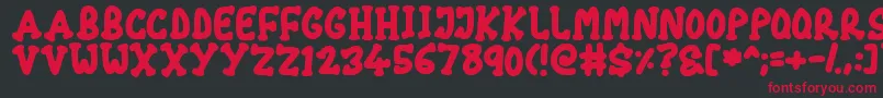 Chubby Font – Red Fonts on Black Background