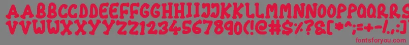 Chubby Font – Red Fonts on Gray Background