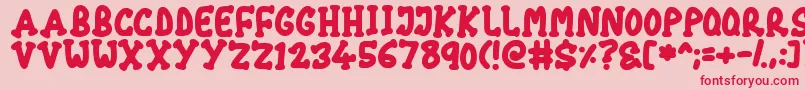 Chubby-Schriftart – Rote Schriften auf rosa Hintergrund