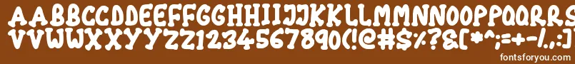 Chubby-Schriftart – Weiße Schriften auf braunem Hintergrund