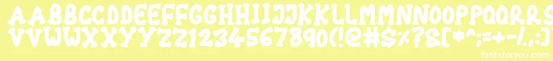 Chubby Font – White Fonts on Yellow Background