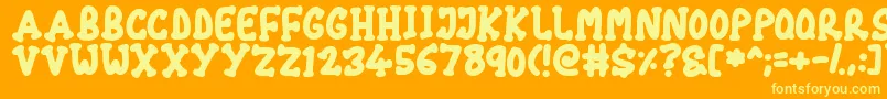 フォントChubby – オレンジの背景に黄色の文字