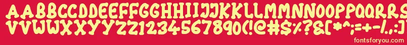 Chubby Font – Yellow Fonts on Red Background