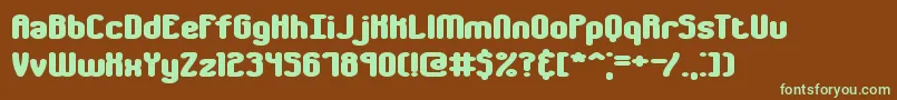 chumbly-fontti – vihreät fontit ruskealla taustalla
