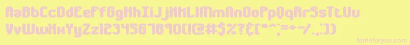 chumbly-fontti – vaaleanpunaiset fontit keltaisella taustalla