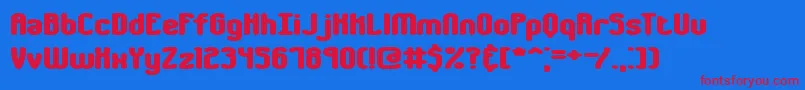 フォントchumbly – 赤い文字の青い背景