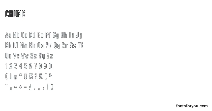 Schriftart CHUNK    (123446) – Alphabet, Zahlen, spezielle Symbole