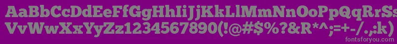 Fonte Chunk – fontes cinzas em um fundo violeta