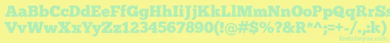 フォントChunk – 黄色い背景に緑の文字