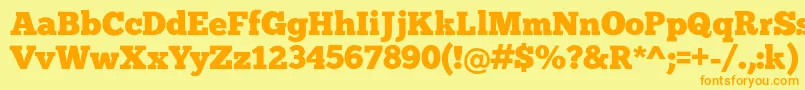Chunk Font – Orange Fonts on Yellow Background