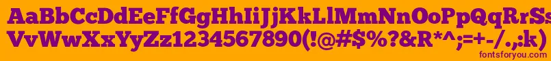 Chunk Font – Purple Fonts on Orange Background