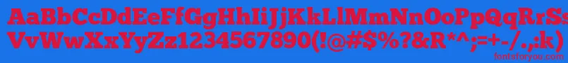 Chunk-fontti – punaiset fontit sinisellä taustalla