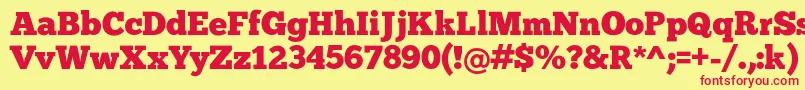 Chunk Font – Red Fonts on Yellow Background