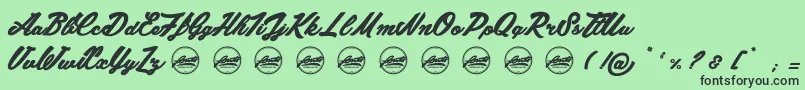 Шрифт Chunks PersonalUseOnly – чёрные шрифты на зелёном фоне