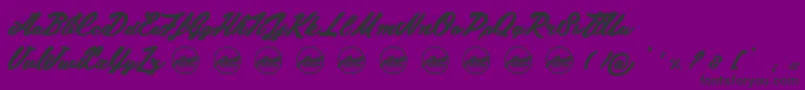 フォントChunks PersonalUseOnly – 紫の背景に黒い文字