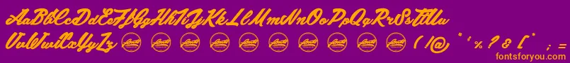 Chunks PersonalUseOnly Font – Orange Fonts on Purple Background