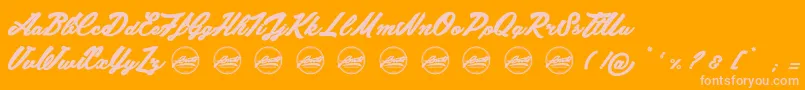 Chunks PersonalUseOnly-Schriftart – Rosa Schriften auf orangefarbenem Hintergrund