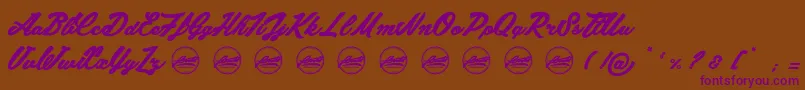 Chunks PersonalUseOnly-Schriftart – Violette Schriften auf braunem Hintergrund