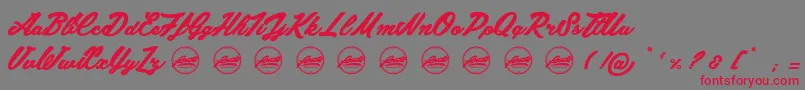 Saiba mais sobre a fonte Chunks PersonalUseOnly Fonte Chunks PersonalUseOnly – fontes vermelhas em um fundo cinza